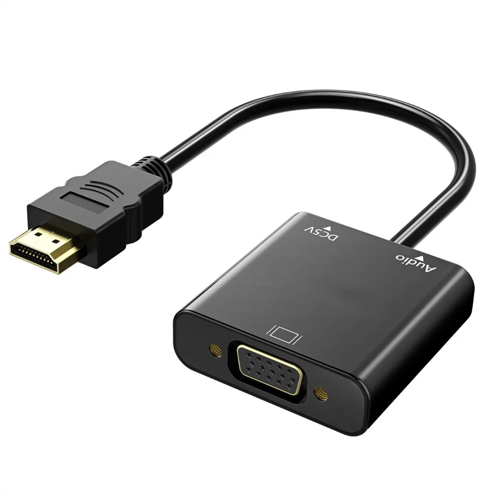 Amkle HDMI VGA адаптер HDMI Мужской к VGA Женский видео конвертер 1080P цифро-аналоговый аудио для ПК ноутбук планшет проектор