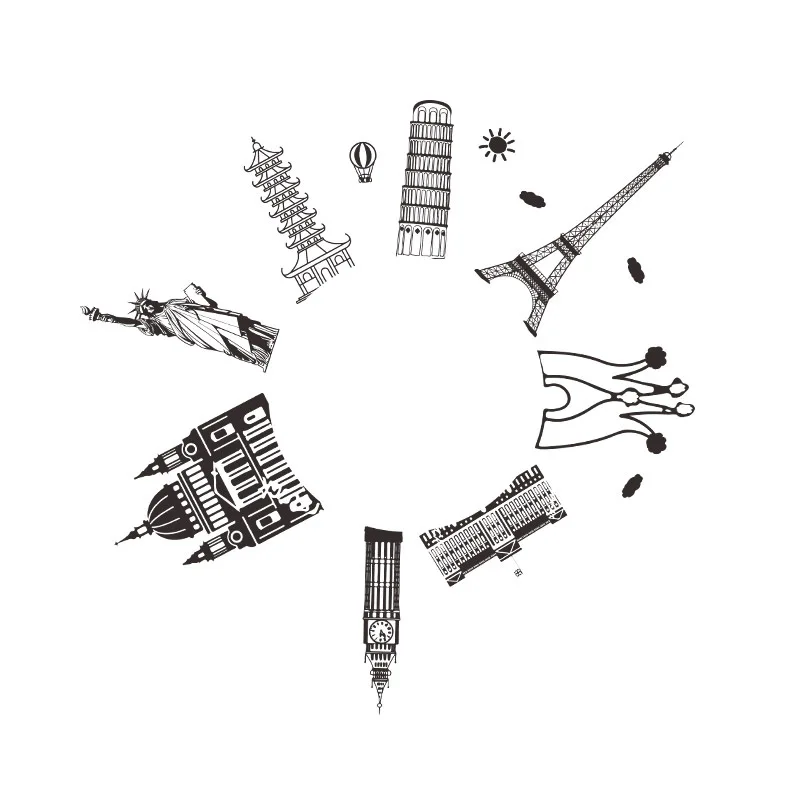 

Creative City Building Wall Stickers Living Room Sofa Backdrop Wall Decoration Decals for Furniture Room Decor Wallpaper