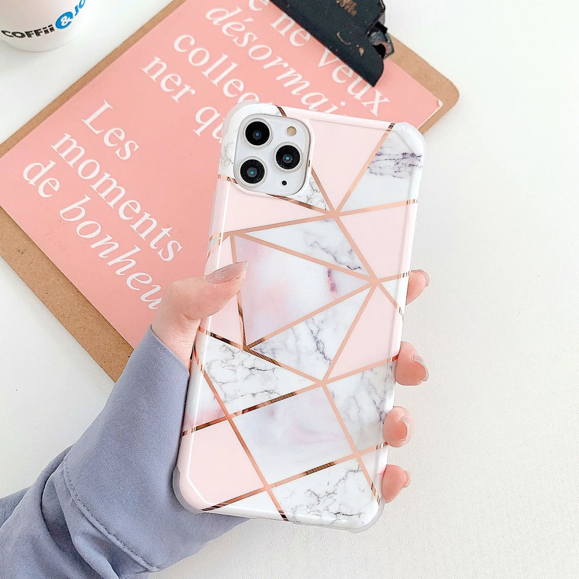 

Four corners Anti-fall Marbling phone case for iphone 11 12 pro max mini x xr xs max 7 8 plus se2020 case women luxury cover