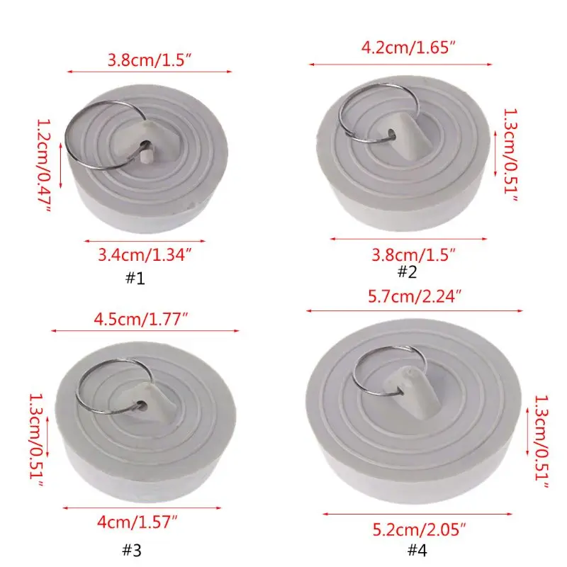 

Rubber Sink Drain Stopper Plug With Hanging Ring For Bathtub Kitchen Bathroom 85LA