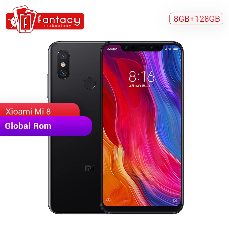 Глобальная ПЗУ Xiaomi Mi 8 Гб 128 ГБ Восьмиядерный процессор Snapdragon 845 6 21 дюйма 1080P AMOLED