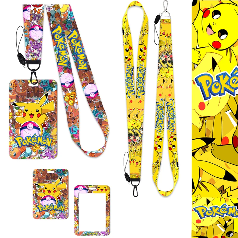 Держатель для карт с покемоном шнурок мультяшный ручной ремешок стреймер