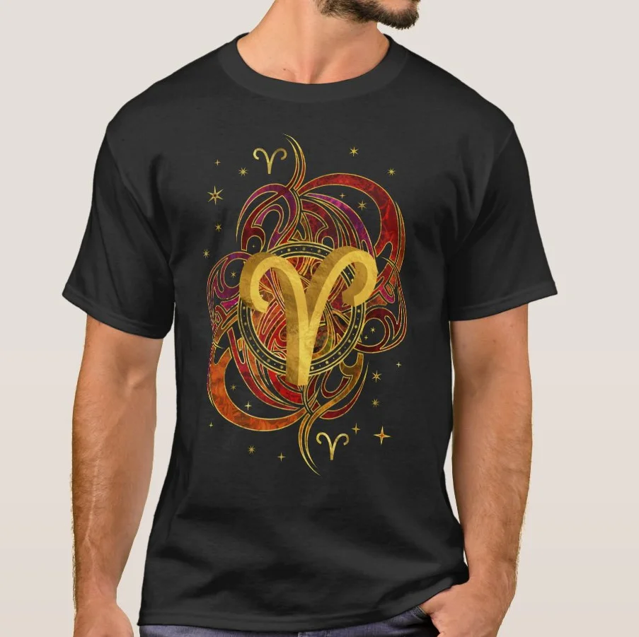 

Крутая модная мужская футболка с изображением знака зодиака Овен. Летняя хлопковая футболка унисекс с коротким рукавом и круглым вырезом, н...