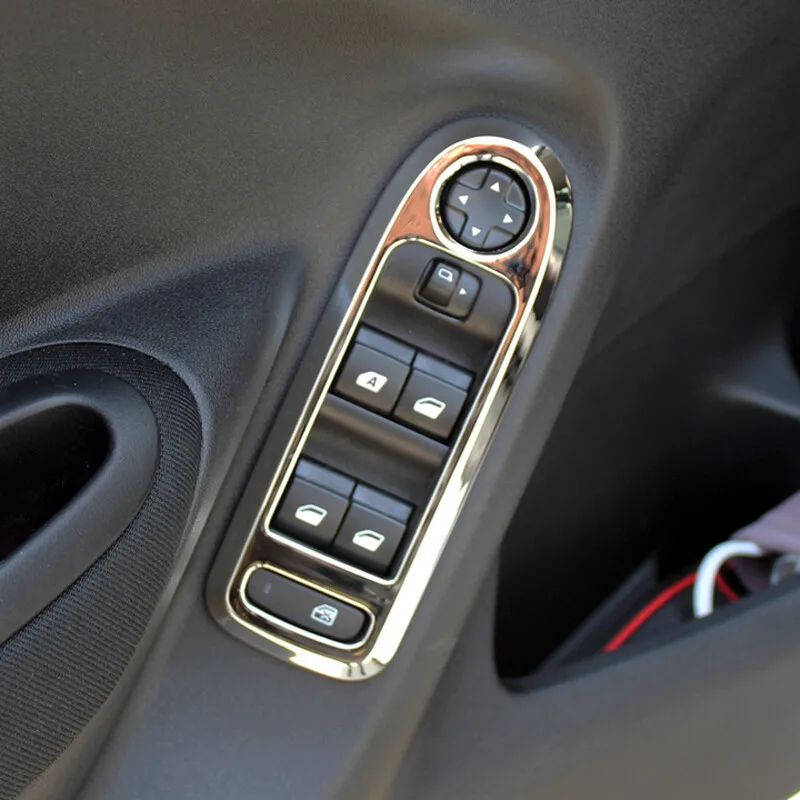 

ABS Door Window glass Lift Control Switch Panel cover trim car styling accessories 2014 2015 2016 For Citroen Elysee C-Elysee