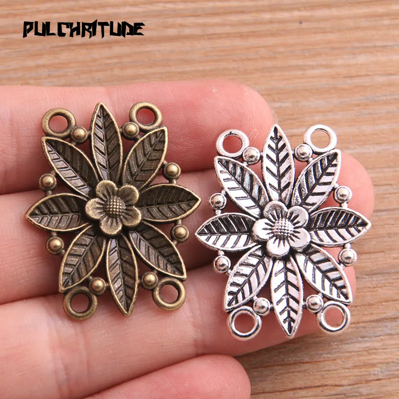  6pcs 28*35mm New Product Two Color Zinc Alloy Hollow Flower Porous Connectors Jewelry Making DIY Handmade Craft | Украшения и