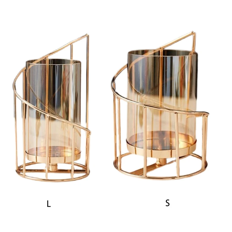 

Geometric Pillar Candle Holder Elegant Spiral Ladder Shaped Hollow Candlestick