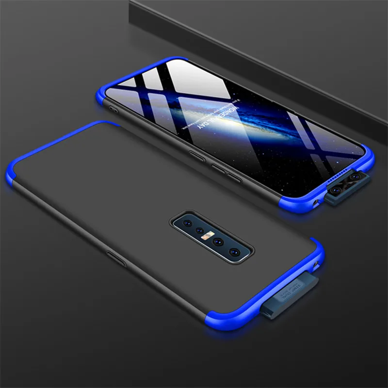 Vivo V17 Pro Чехол VivoV17Pro цветной 360 градусов полный чехол матовый Жесткий Чехол для Vivo V17Pro защитный чехол со стеклянной пленкой