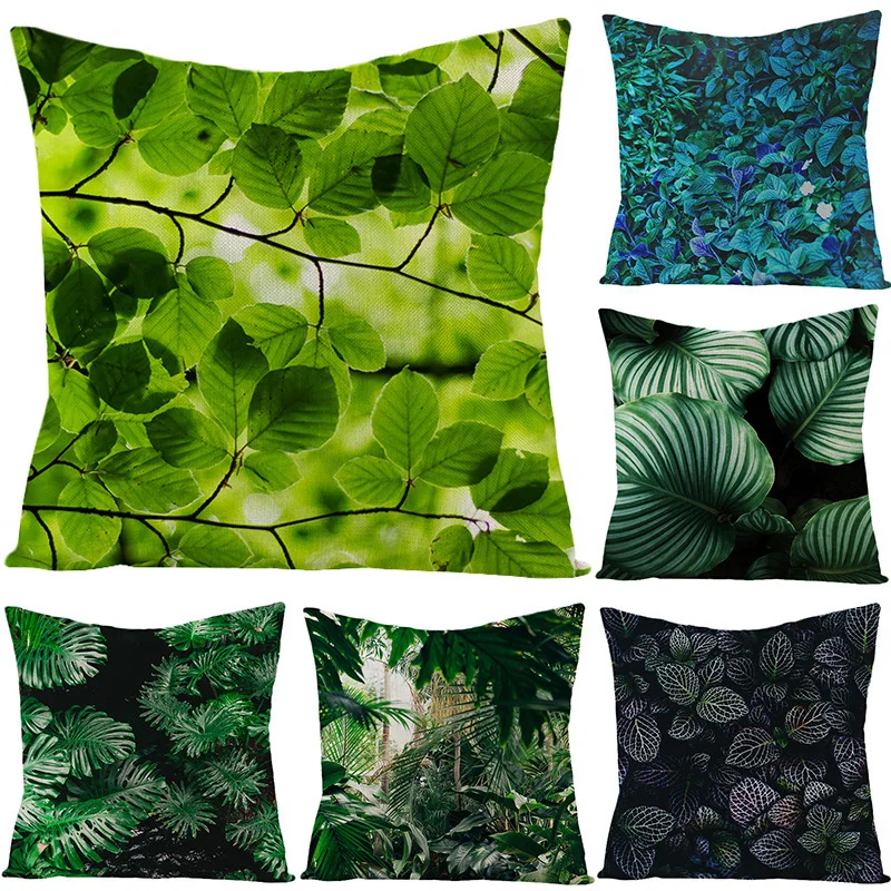 Морден тропические растения и листья декоративная подушка для дома Обложка