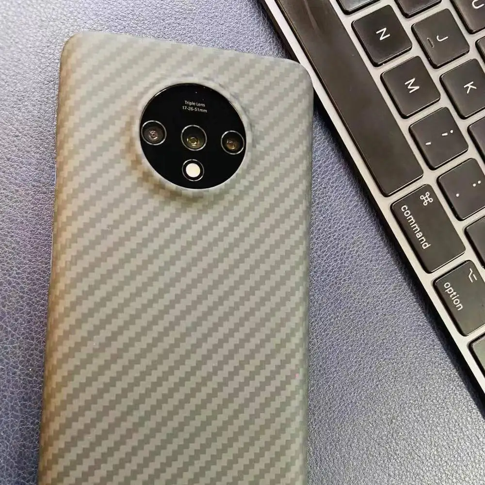 ENMOV Роскошный чехол из настоящего углеродного волокна для One Plus 7T матовый гладкий