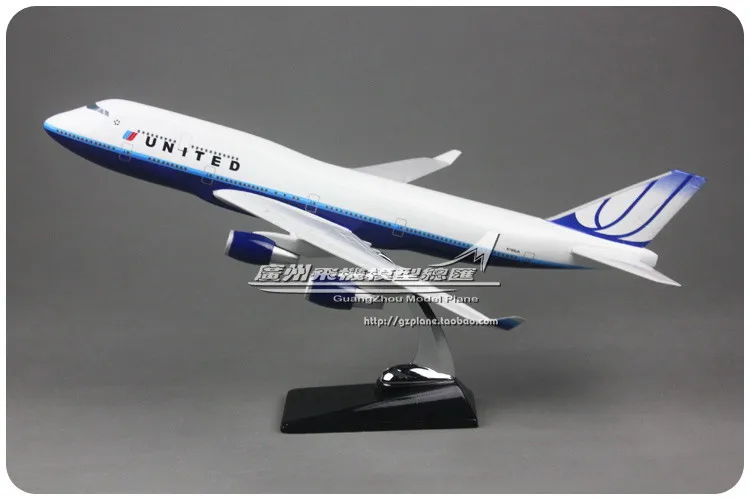 47 см полимерная модель самолета американской авиалинии Boeing 747 США N193UA B747 400 Airbus