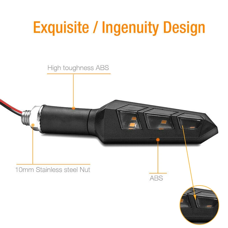 

4PCS 6 LED Turn Signal Light Motorcycle Flashing Indicator Motorcycle Blinker Waterproof Taillights Signal Lamp 12V