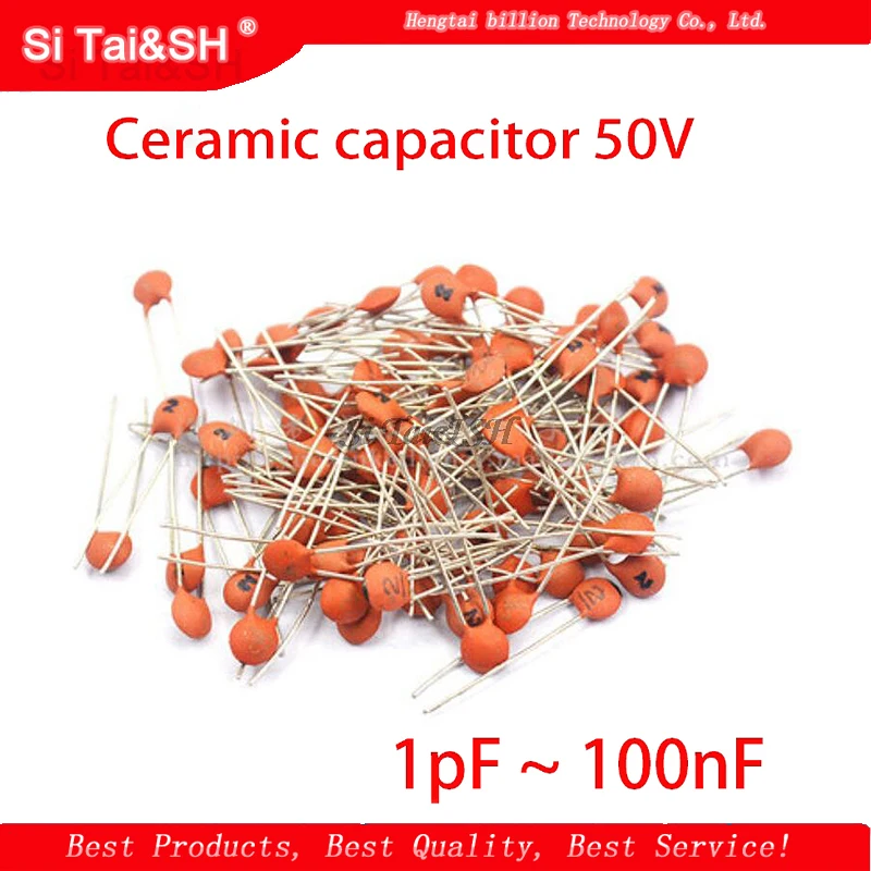 

200pcs Ceramic capacitor 50V 1pF ~ 100nF 104 4.7PF 10PF 22PF 33PF 47PF 100PF 101 220PF 221 330PF 331 470PF 471 1NF 103 47NF 473