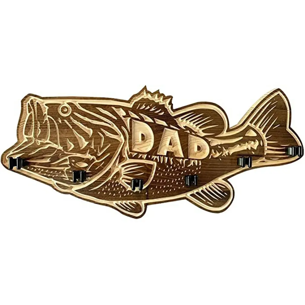 

Деревянный держатель для удочки, большая стойка для хранения окуня, красной рыбы, стойка для хранения для гаражной двери, настенное креплен...