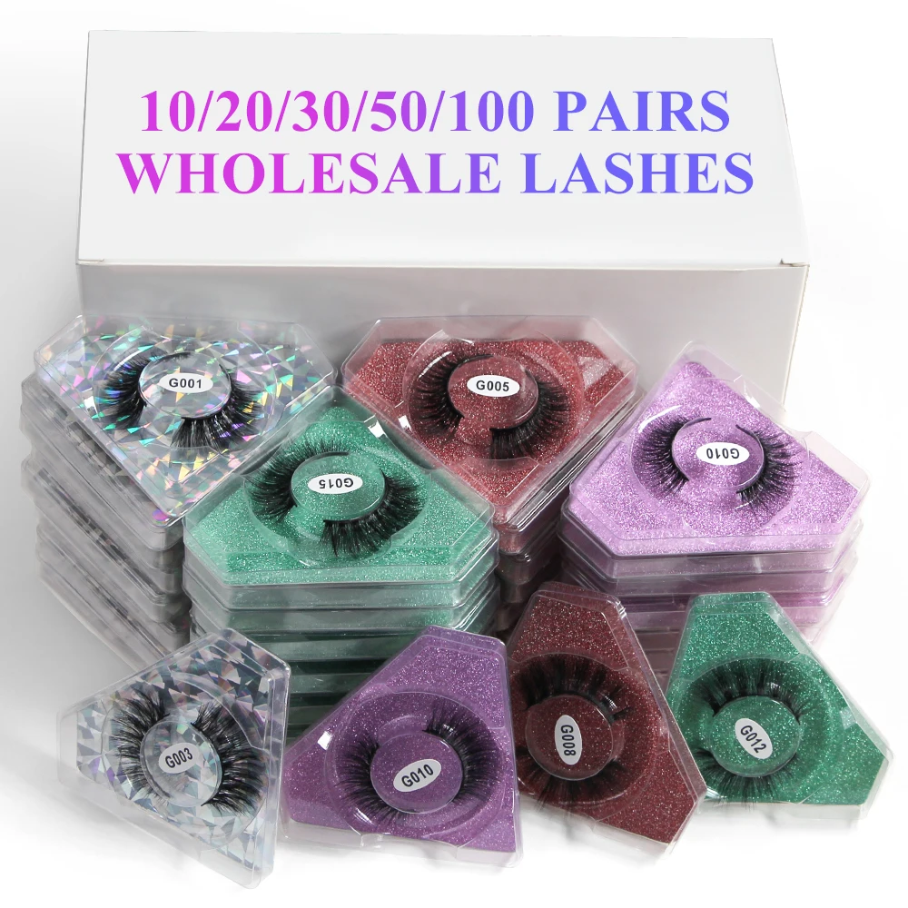 

10/30/50/100 Pairs Wholesale Eyelashes 3D Mink Lashes Natural Makeup Extension Eyelashes Soft Volume False Lashes In Bulk