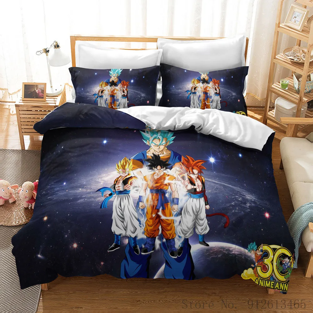 Dragon Ball Z Gods of Destruction Quilt Covers Sets Super Saiya One Figures Bed Duvet Supplies Anime 3pcs Bedding Sets Twin Size