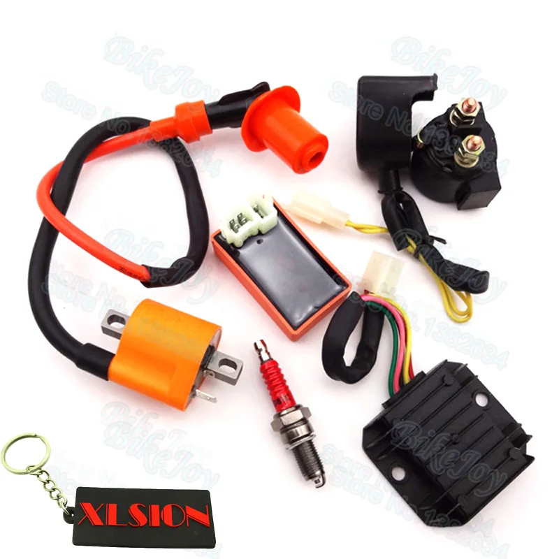 Катушка зажигания Racing 6 pin AC CDI Свеча D8TC регулятор выпрямитель релейный комплект