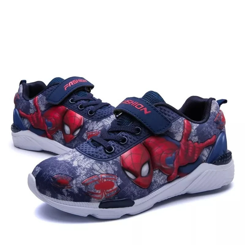 Кроссовки детские кожаные дышащие спортивные для бега мультяшный рисунок