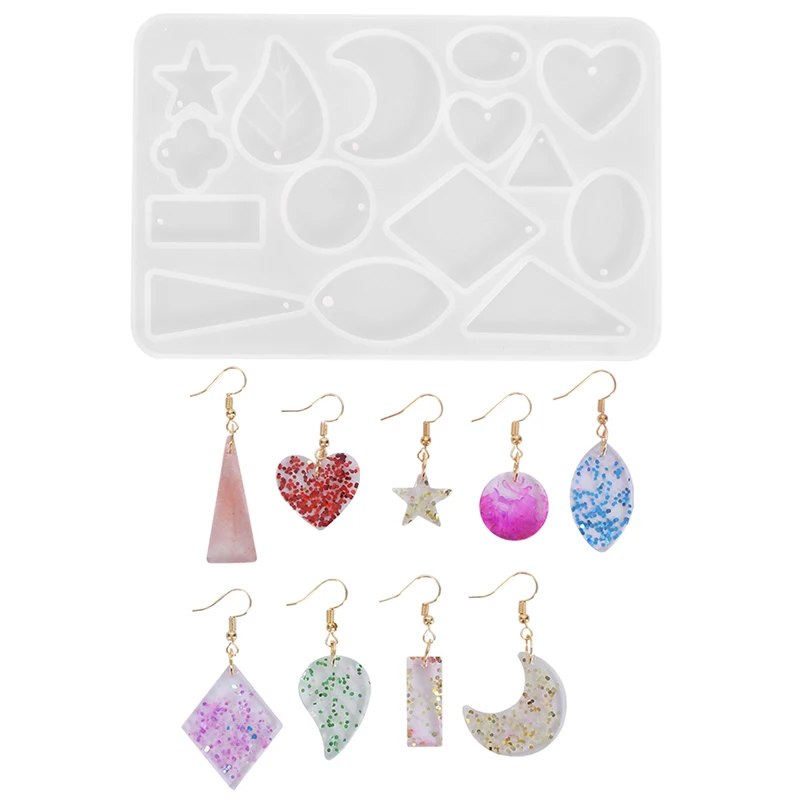 

Подвеска в форме сердца из смолы ручной работы, прозрачные силиконовые формы, для самостоятельной сборки, геометрические формы, подвески из...