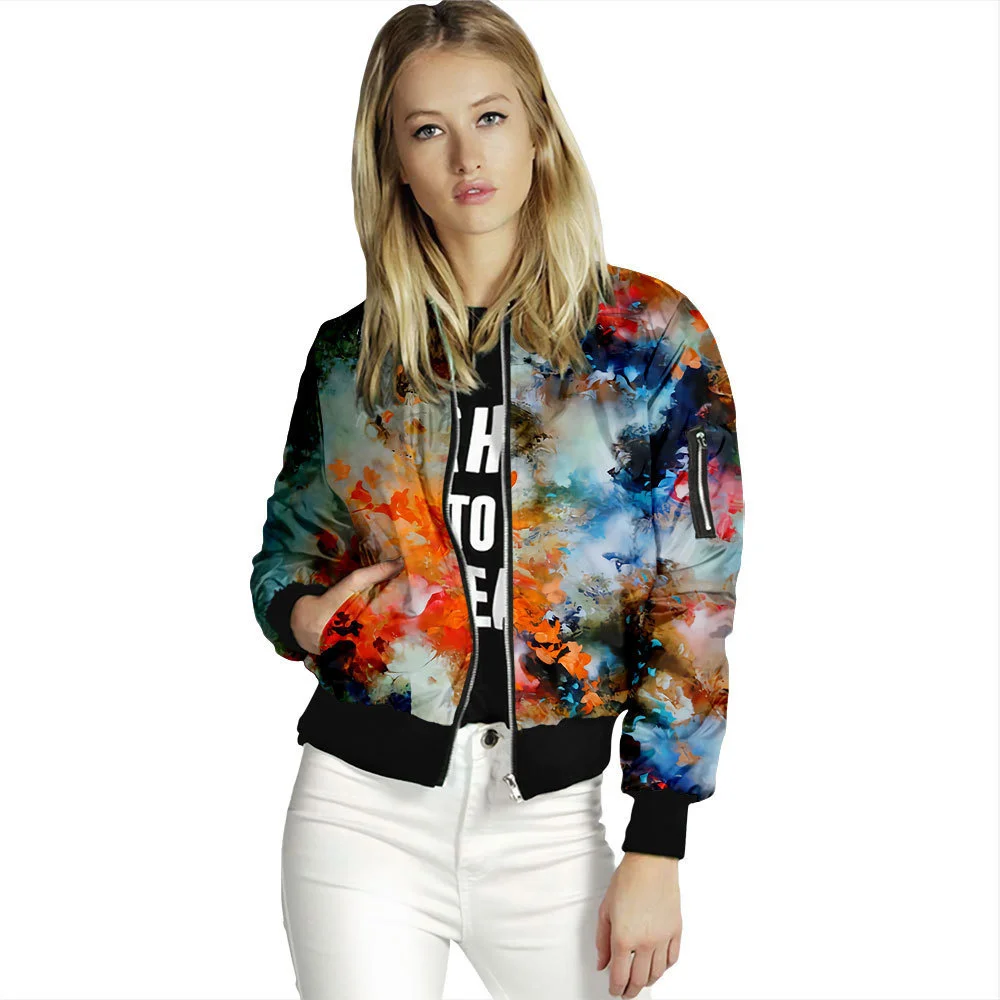 

2021 new spring stand collar baseball zipper women's wear