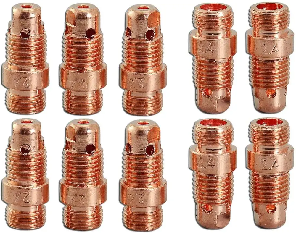Короткая Цанговая трубка TIG набор разных размеров 17CB20 (0 040 дюйма 1 0 мм) (1/16 6 (3/32 2 4 (1/8