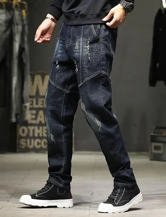 Men Jeans Loose Mens Hip Hop Baggy Denim Pants Men Cargo Trousers Mens Cowboy Pants  Classic Jeans