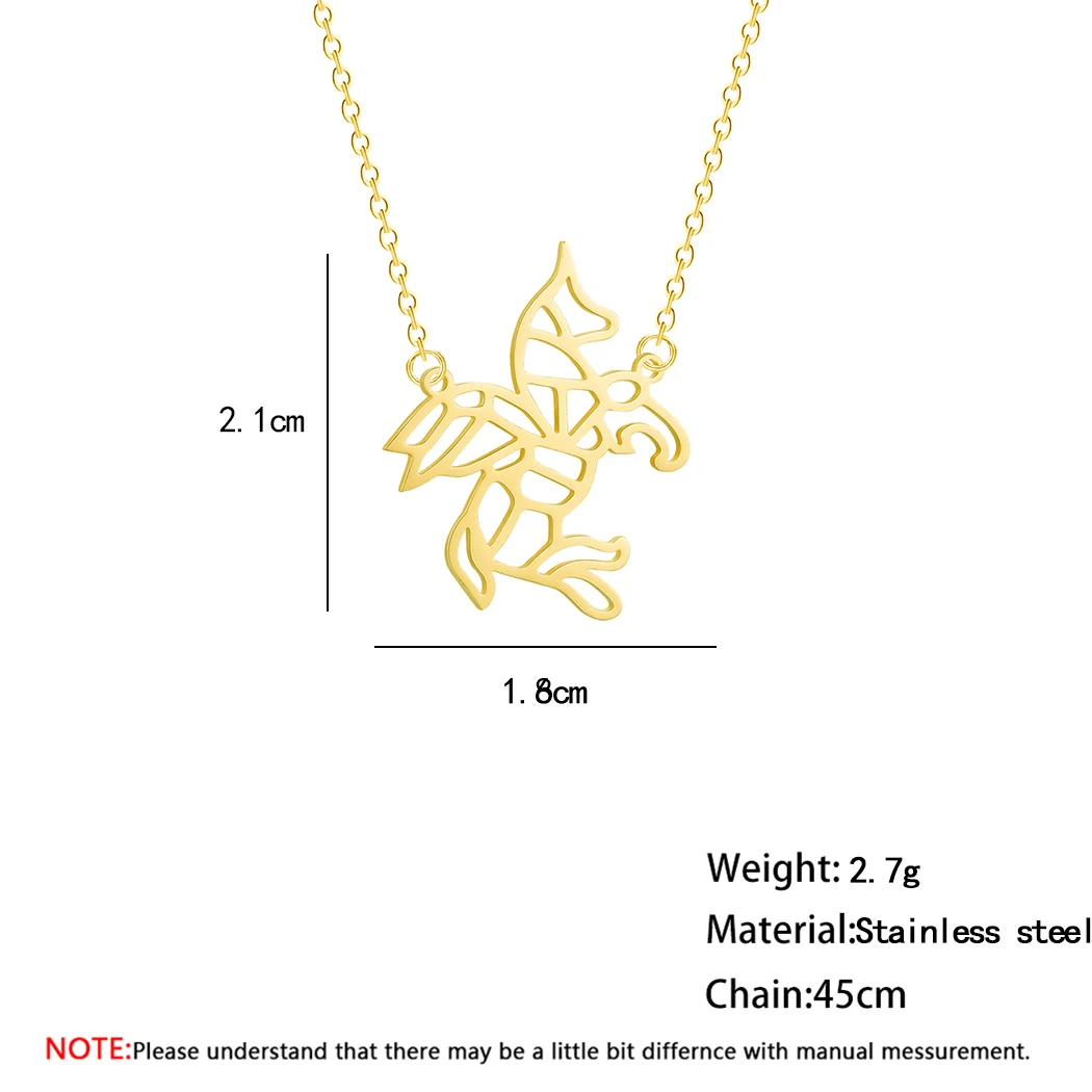 Чандлер 1 шт. летающее ожерелье с единорогами оригами Единорог голова чокер