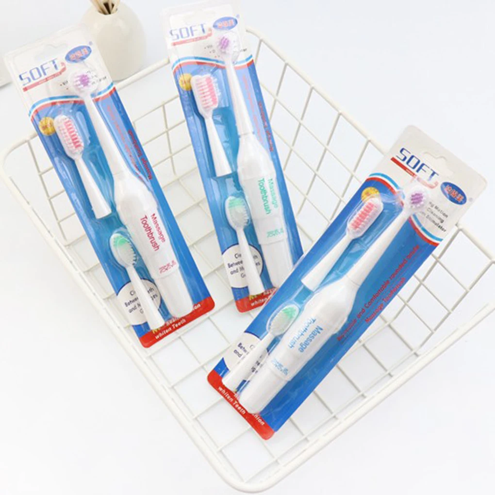 

Echos Portable Battery Operated Electric Massage Toothbrush Waterproof Plastic Adult Teeth Whitening Brush Set Random Color