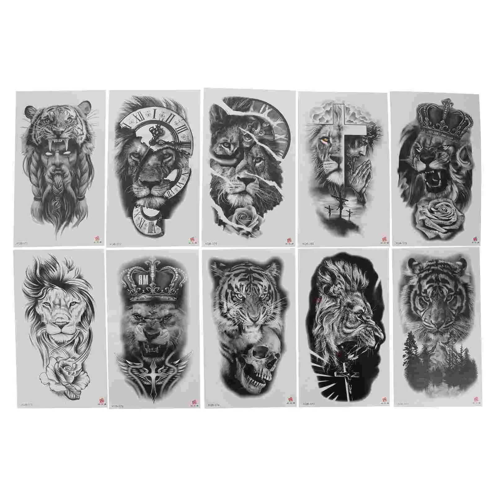 

10 шт., наклейки на руку с различными рисунками животных