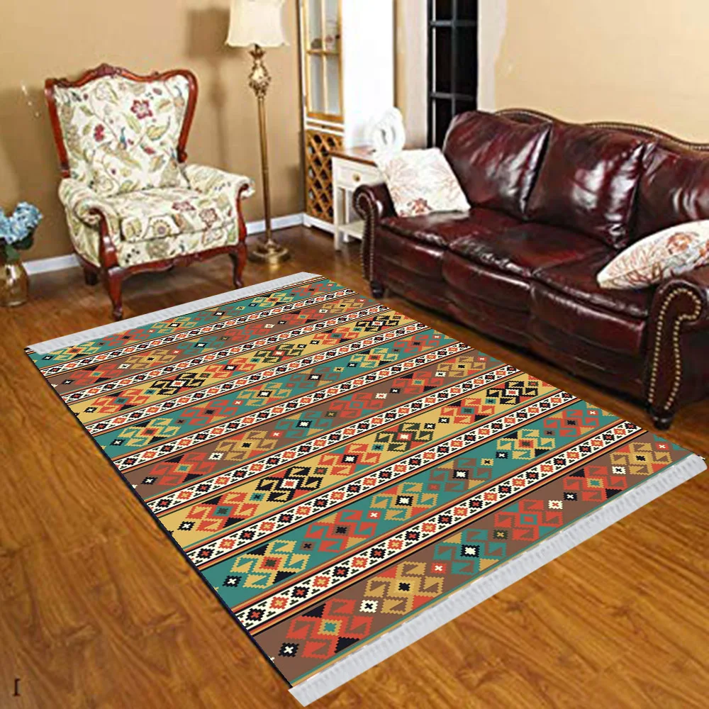 Else коричневый зеленый оранжевый ацтекский Ретро этнический цветочный 3d принт