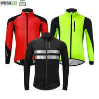 wosawe winter warm up thermal fleece cycling jacket bicycle mtb road bike clothing windproof waterproof long jersey jersey