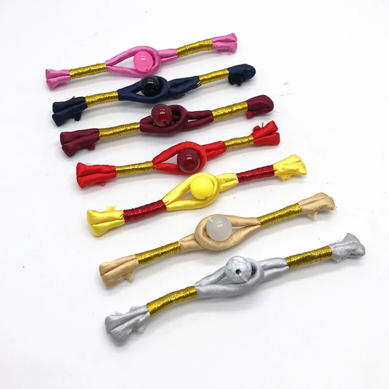 5Pairs Handmade Beaded Tang Suit Cheongsam Chinese Knot Buttons One Word Strip Pearl Cloth Buckle DIY Sewing Accessories | Дом и сад