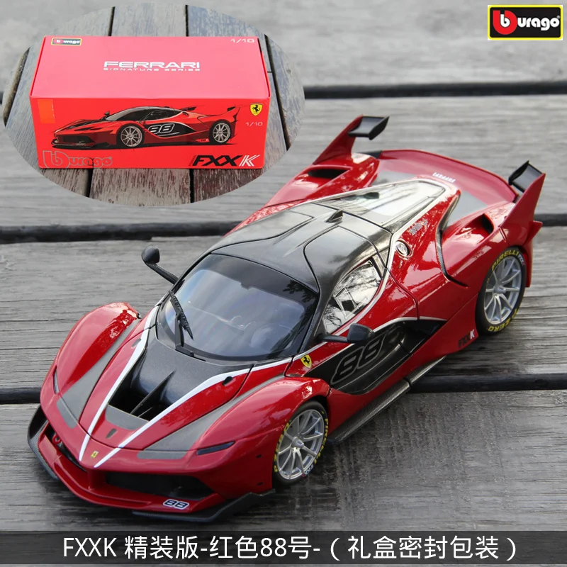 

Модель автомобиля Bburago 1:18 Ferrari FXXK Red 88, модель автомобиля из сплава, декоративная коллекция, Подарочная игрушка, литье под давлением, модель игрушка для мальчиков