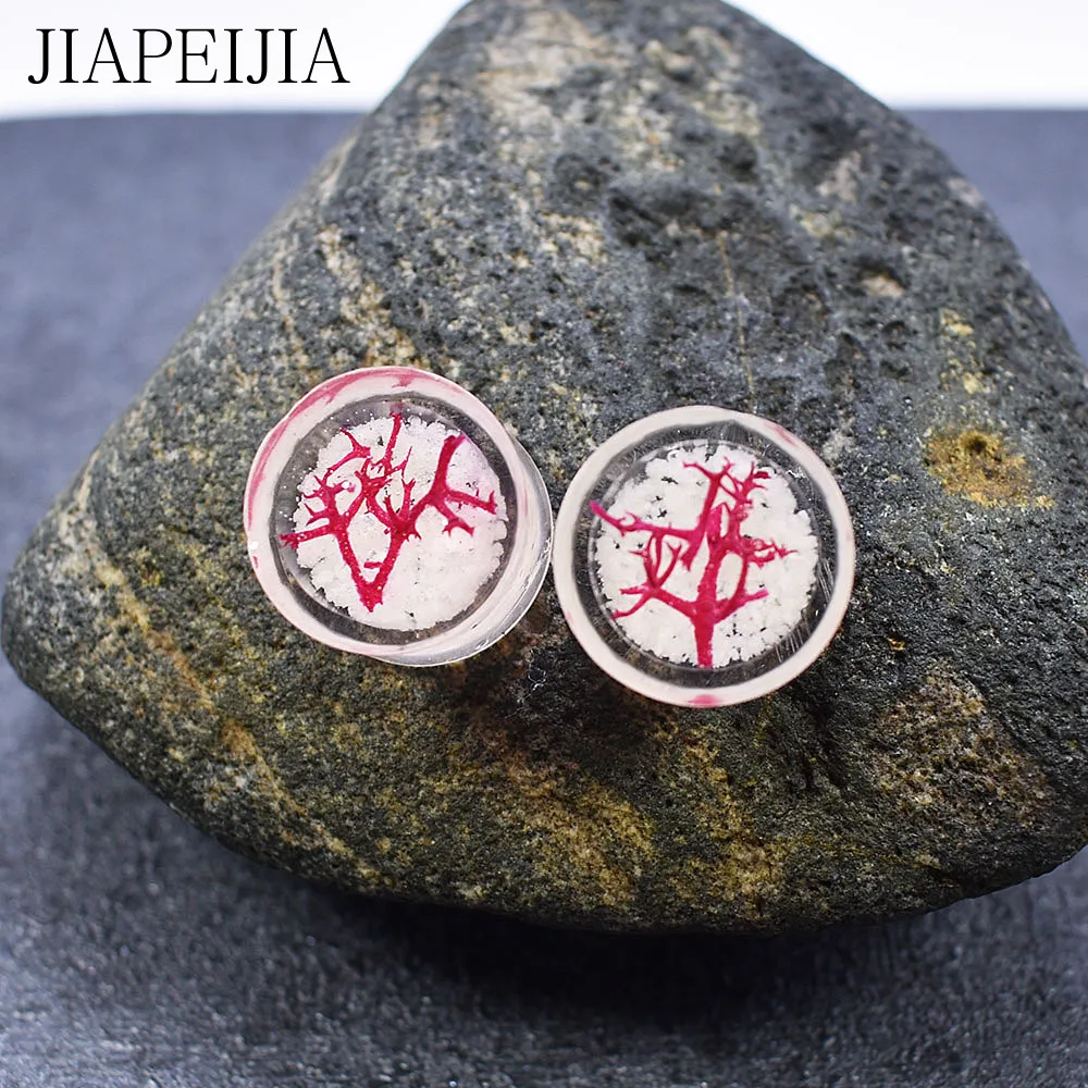 

Red Coral Blue Luminous Acrylic Ear Tunnel Gauges Ear Stretcher Plug Earring Piercing 6-30mm