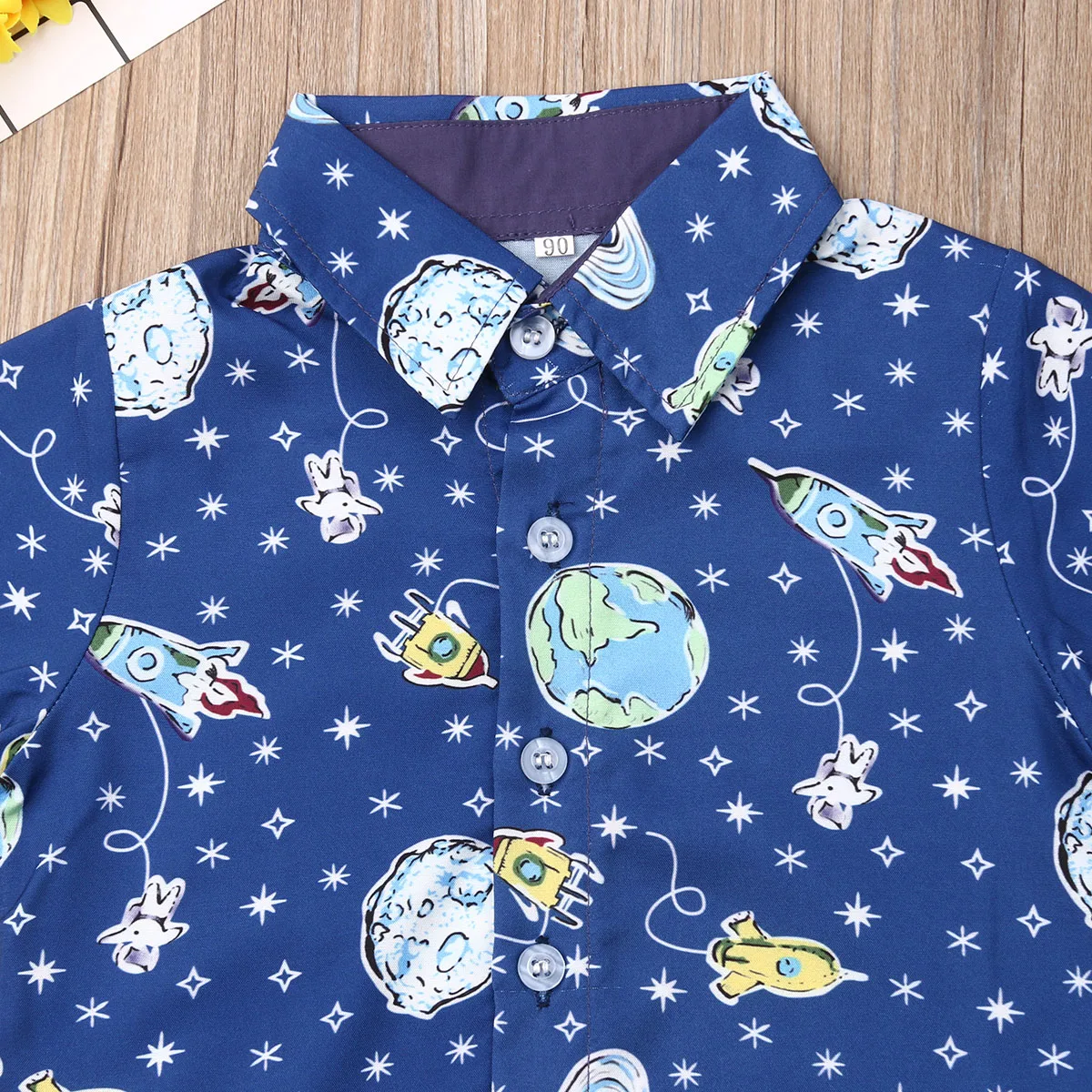 2Pcs Outfits Baby Boys Gentleman Clothes Cartoon Printed Shirt Tops Toddler Kids Short Pants Summer Beach Infant Suits |