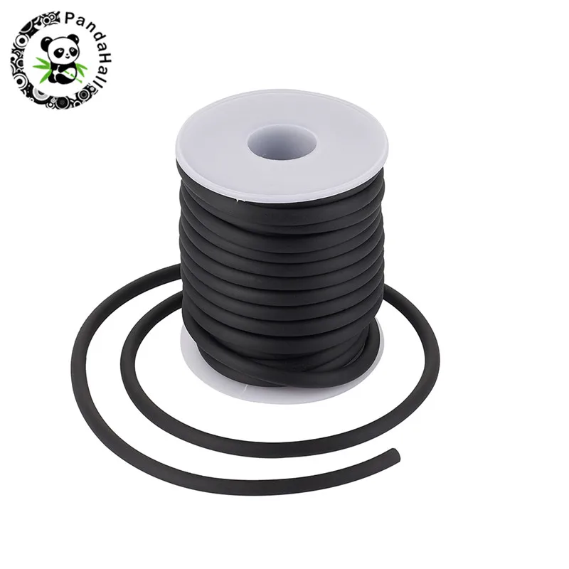 5 мм круглый полое силиконизированное Cord Jewelry findings для изготовления ювелирных изделий 10 м/рулон белый/черный/синий/красный/розовый/зеленый/оранжевый Цвета