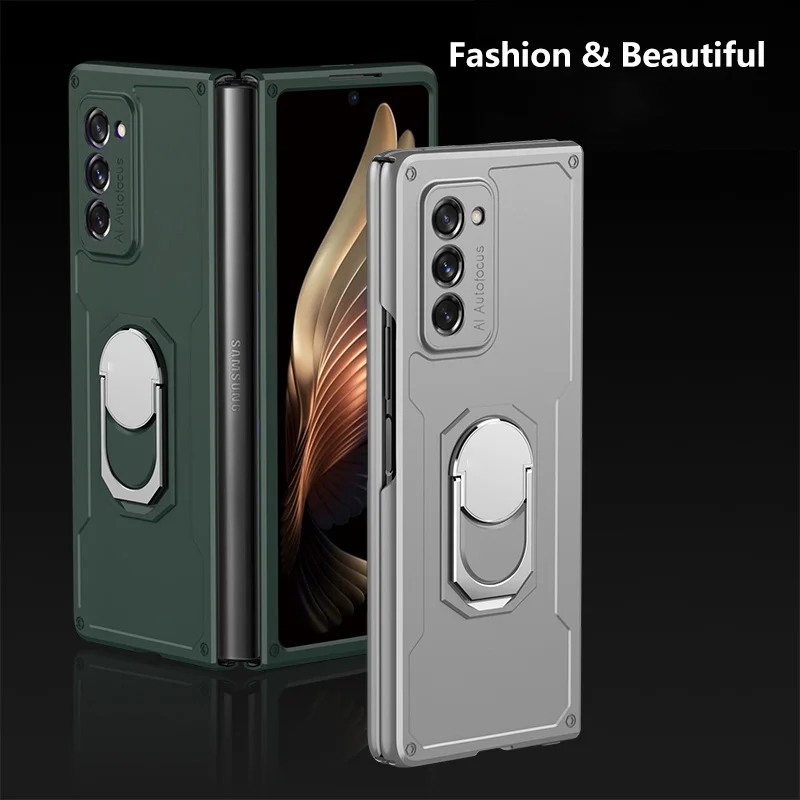 

Armor Case For Samsung Galaxy Z Fold 2 5G Cases Shockproof Protection With Ring Hard Cover for Samsung Z Fold 2 W21 Anti-knock