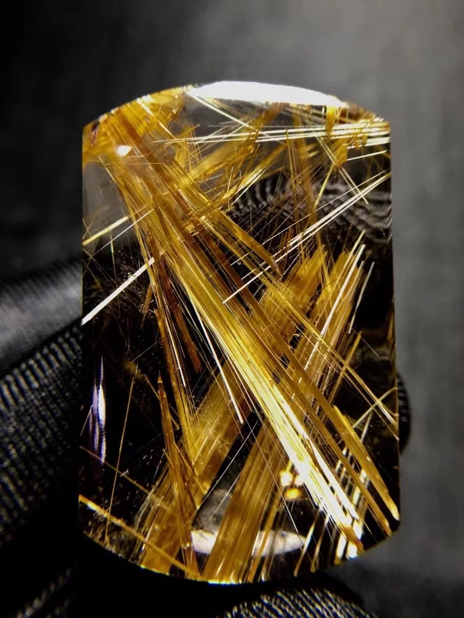 

Natural Gold Rutilated Quartz Rectangle Pendant Big Size Gemstone Brazil 38.6*24.8*9.8mm Waelthy Women Men Jewelry Brazil AAAAAA