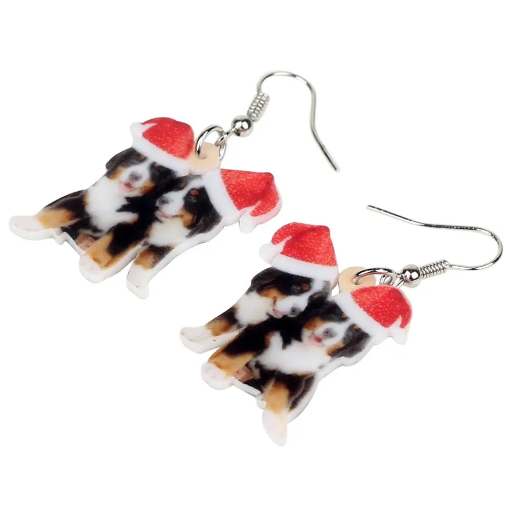 Bonsny Акриловая Рождественская шляпа австралийская двойная пастушка Серьги