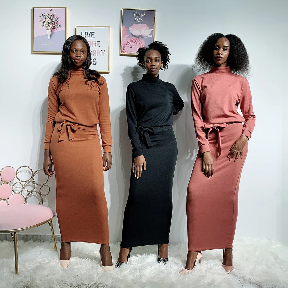 Женский комплект из 2 предметов: Топ и Макси юбка с высокой талией|Мусульманская