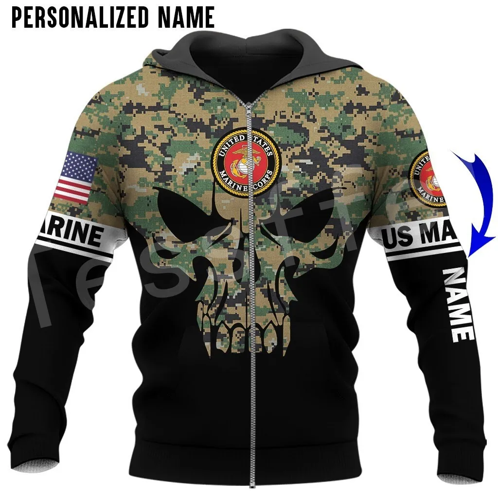 

Tessffel America Marine Camo Skull Soldier Army Veteran NewFashion 3DPrint Streetwear Pullover Casual Funny Hoodies Men/Women 14
