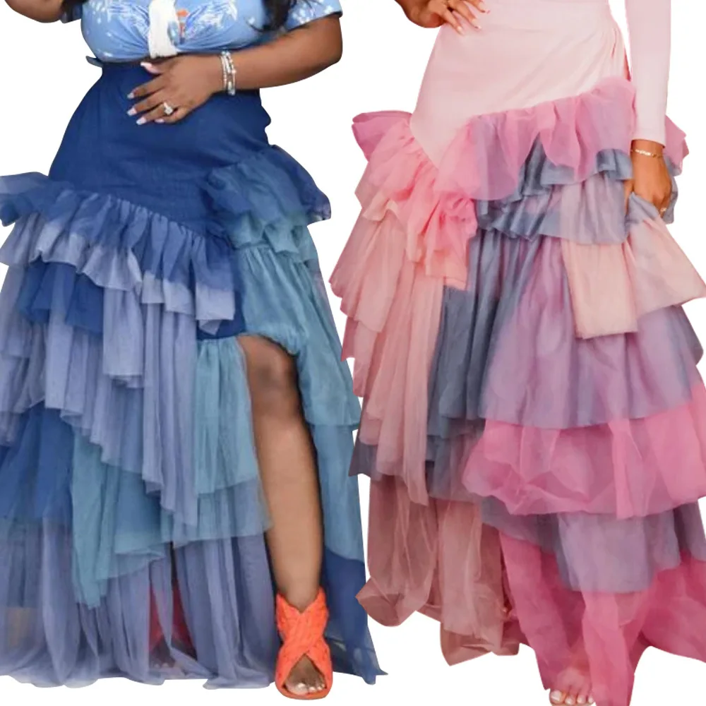

Charming Tie Dye Cake Skirt Oversize Formal Party Birthday Skirts Dress Chic Stylish Clothing for Woman Fashion Clothes Femme