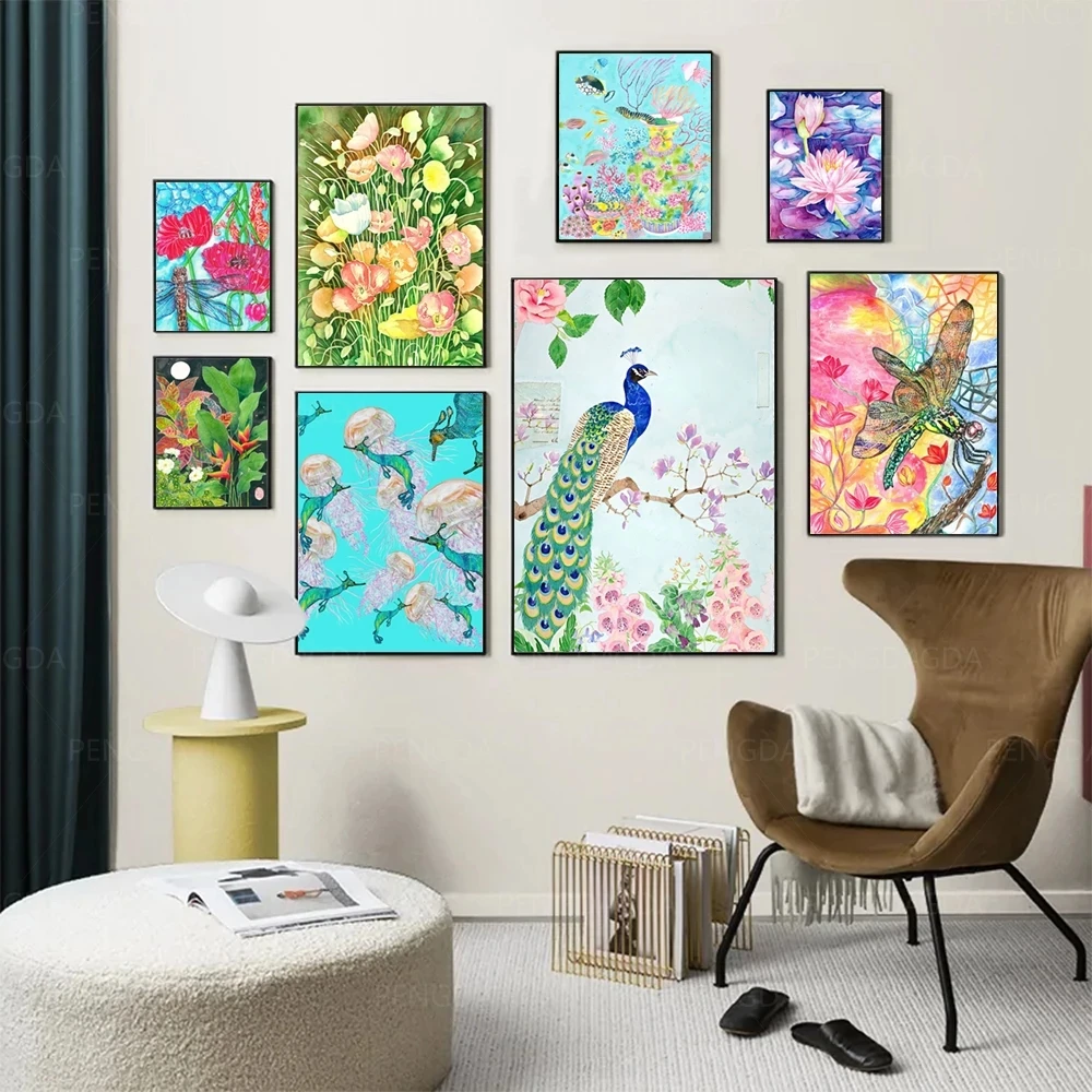 

Canvas Print Flowers Plant Painting Wall Art Posters Nordic Style Modular Cuadros Home Decor Picture Living Room No Framework