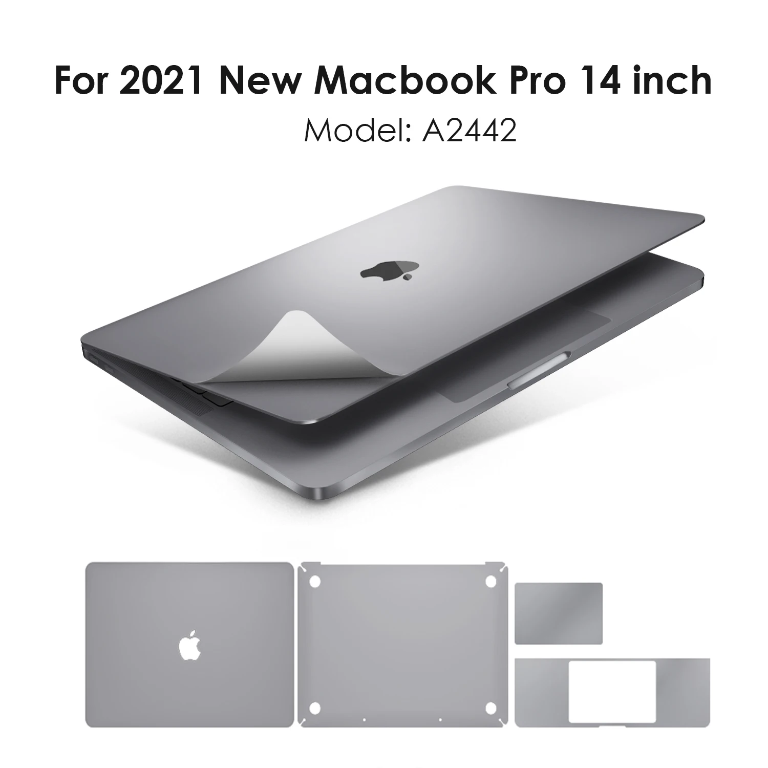 Наклейка на весь корпус для нового MacBook Pro14 модели A2442 2021 года включая верхнюю +