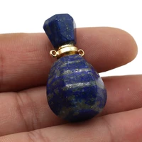 natural stone lapis lazuli perfume bottle pendant handmade crafts for women jewelry makingdiy necklace earring gift accessories