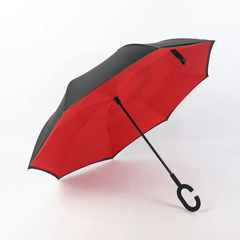 Fancytime Зонт от обратного дождя для женщин складной двухслойный мужчин самостоящий