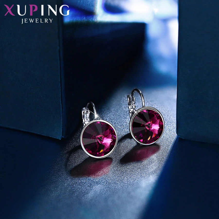 Xuping стильные элегантные блестящие серьги-кольца с кристаллами от Swarovski Подарок на годовщину для женщин девочек M99-20641