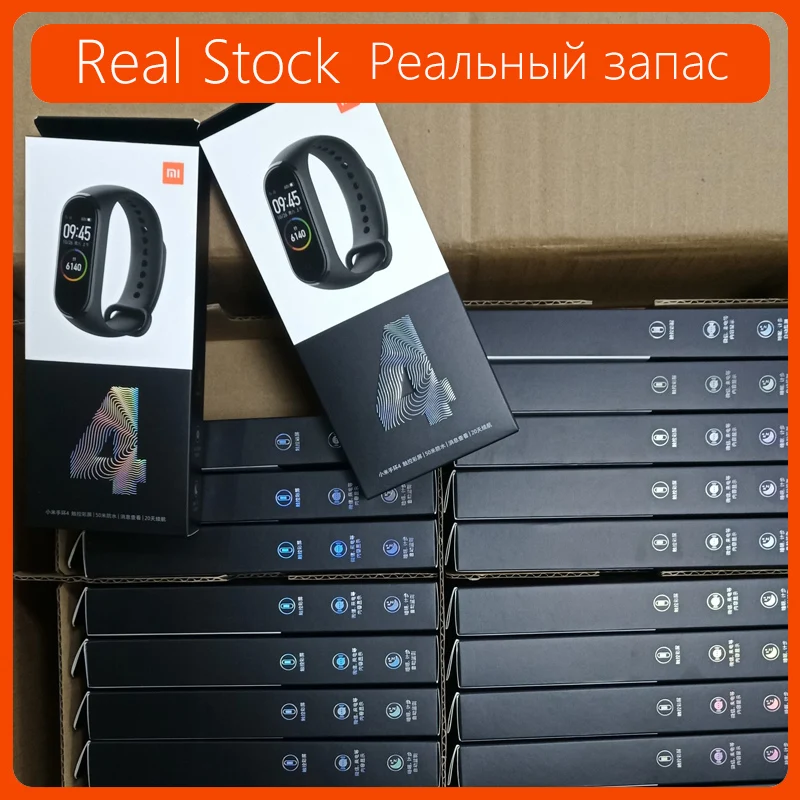 Оригинальный Xiaomi Mi Band 4 браслет Miband фитнес-браслет 3 цвета AMOLED экран Смарт-тренер