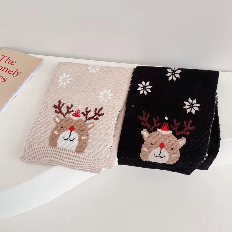 New Winter Children Knitted Scarf Warm Baby Long Scarves Child Christmas Cartoon Boys Girls Neck Collar Kids Neckerchief |