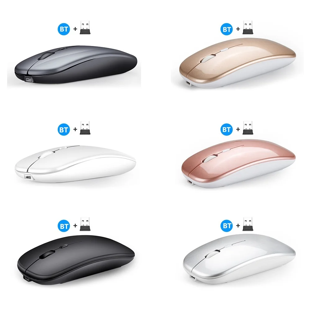 

2.4G/Bluetooth Dual Mode Wireless Mouse Silent USB Rechargeable Mouse Ergonomic Gaming Mouse Mice For Computer Macbook Laptop