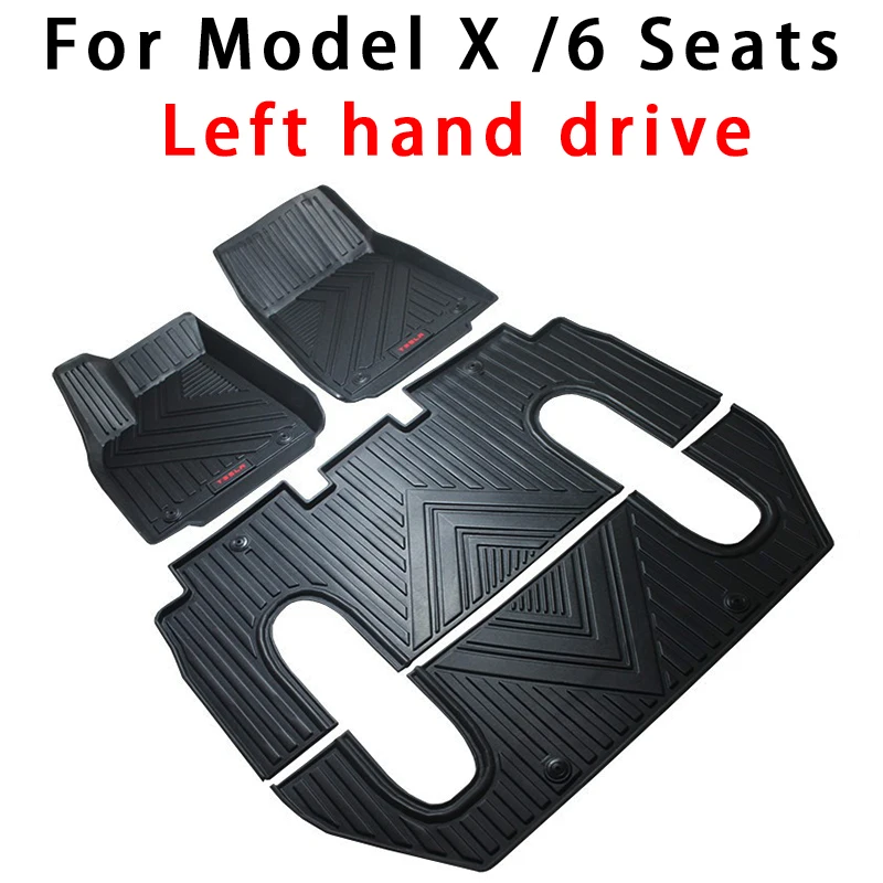 Специальный коврик для ног 6 сидений Tesla Model X водонепроницаемый нескользящий